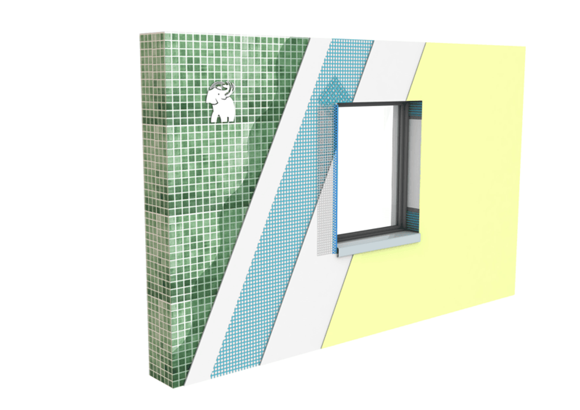 Système d'action sur les façades avec revêtement plastique et/ou non absorbant