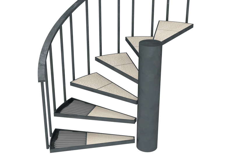 Sistema escaleras metálicas con G200 Epoxi